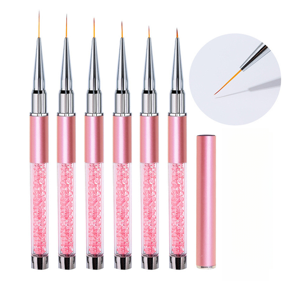 Nail Art Rame - 1/6Pcs Nail Art Liner Brush Set