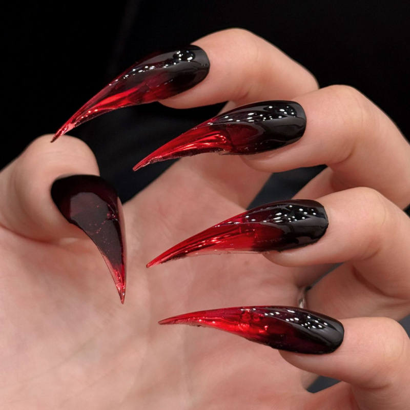Nail Art Vampire - Extra Long Stiletto Press On Nails