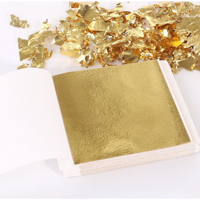 Nail Art Gold - 200Pcs Golden Leaf Foil Leaf Sheets