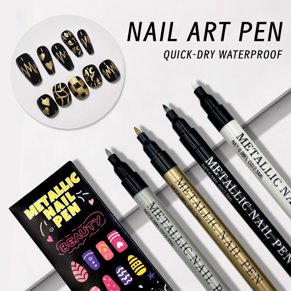 Nail Art Gold - 1Pc Metallic Nail Art Graffiti Painting