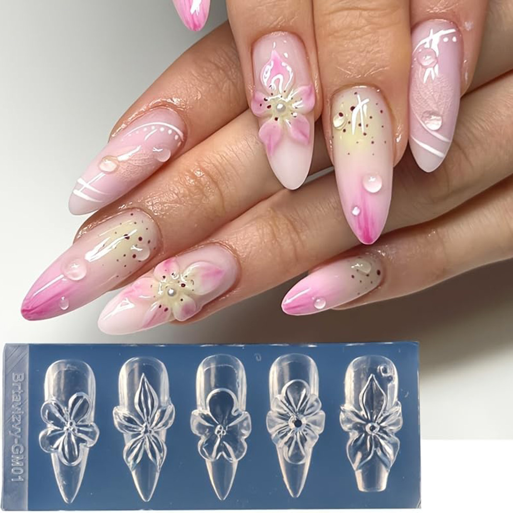 Nail Art Vintage - Floral 3D Nail Art Silicone Molds