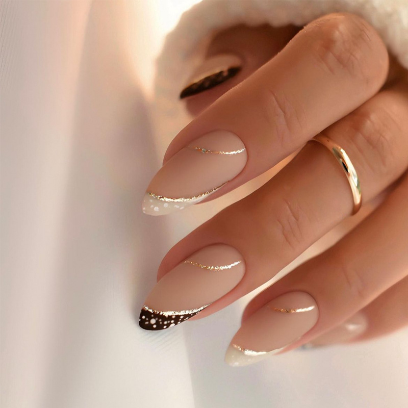 Nail Art French - 24 pieces French-style wearable nails fake