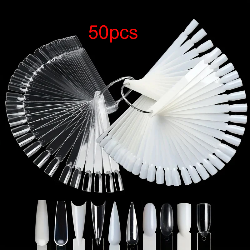 Nail Art Rame - 50 Nail Sample Sticks with Rings,