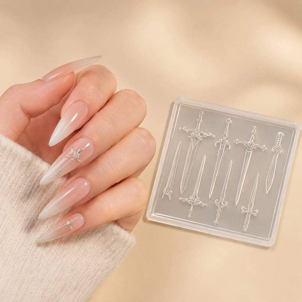 Nail Art Vintage - 1Pc Mini Sword Nail Mold Medieval