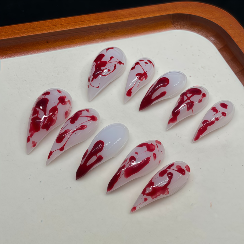 Nail Art Vampire - 10PCS Handmade Stiletto Press On Nails,