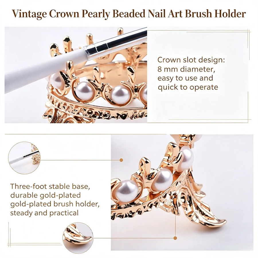 Vintage Style Crown Simulated  - Nail Art Vintage recension och pris