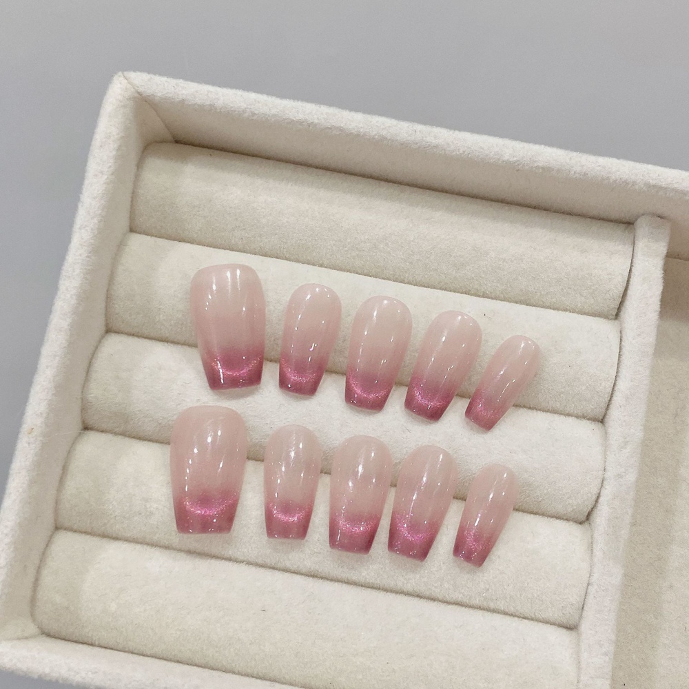 Handmade Almond Press on Nails - Nail Art French recension och pris