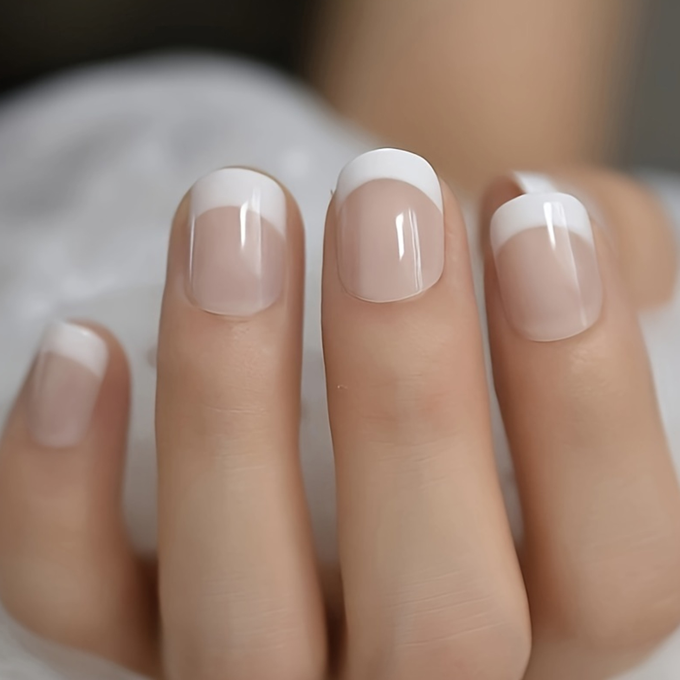 24PCS French White Border Shor - Nail Art French recension och pris