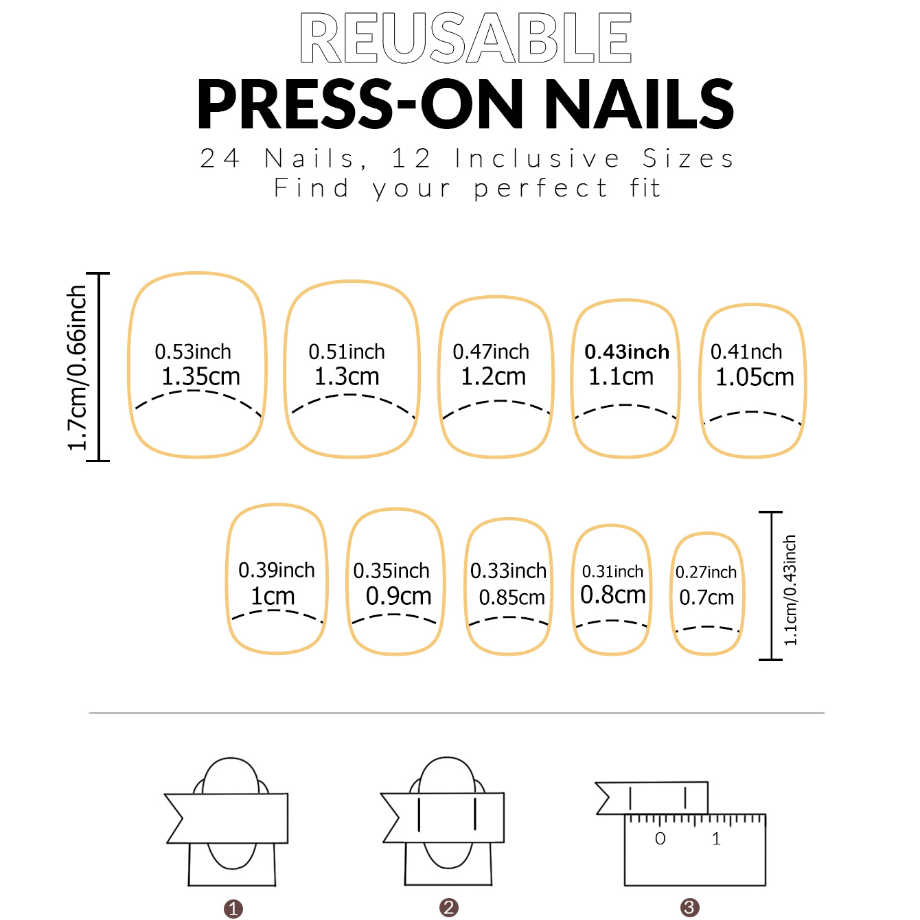 24PCS French White Border Shor - Nail Art French recension och pris