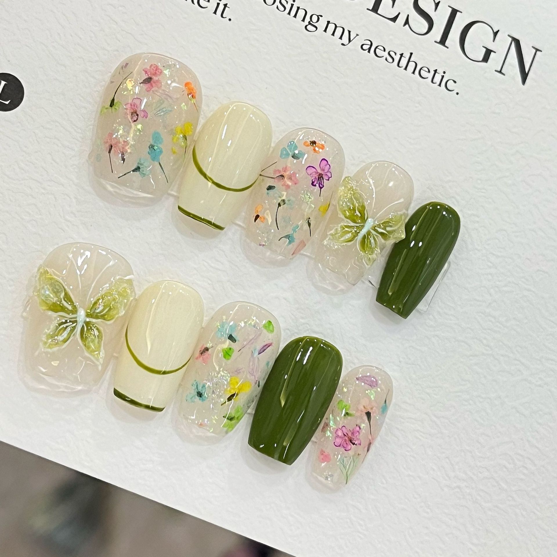 10pcs Butterfly Flower Fake Na - Nail Art French recension och pris