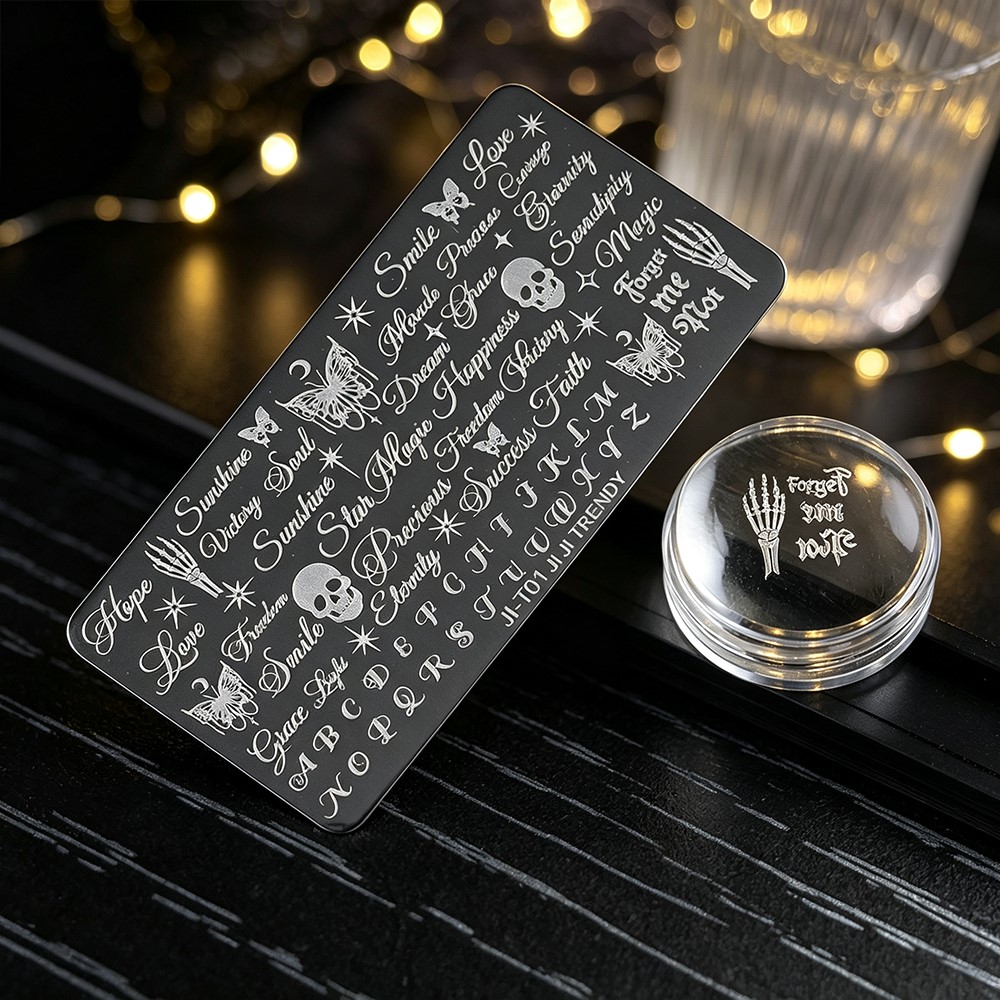 3D Skeleton Skull Butterfly Ha - Nail Art Vintage recension och pris