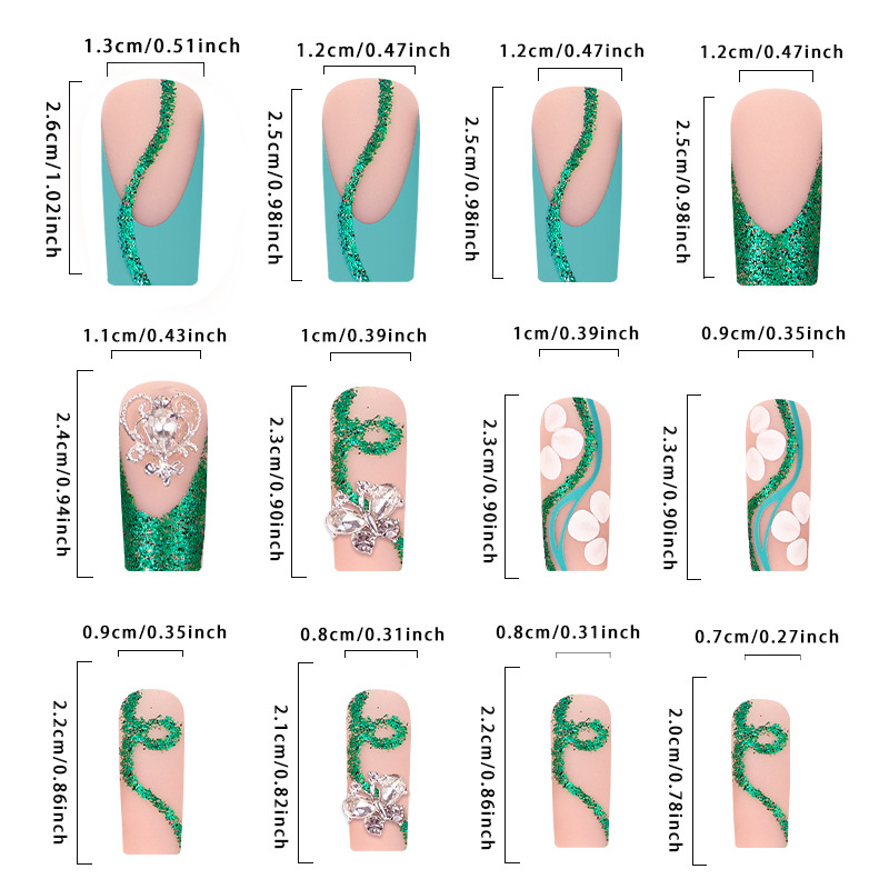 Long Coffin Press on Nails Bal - Nail Art French recension och pris