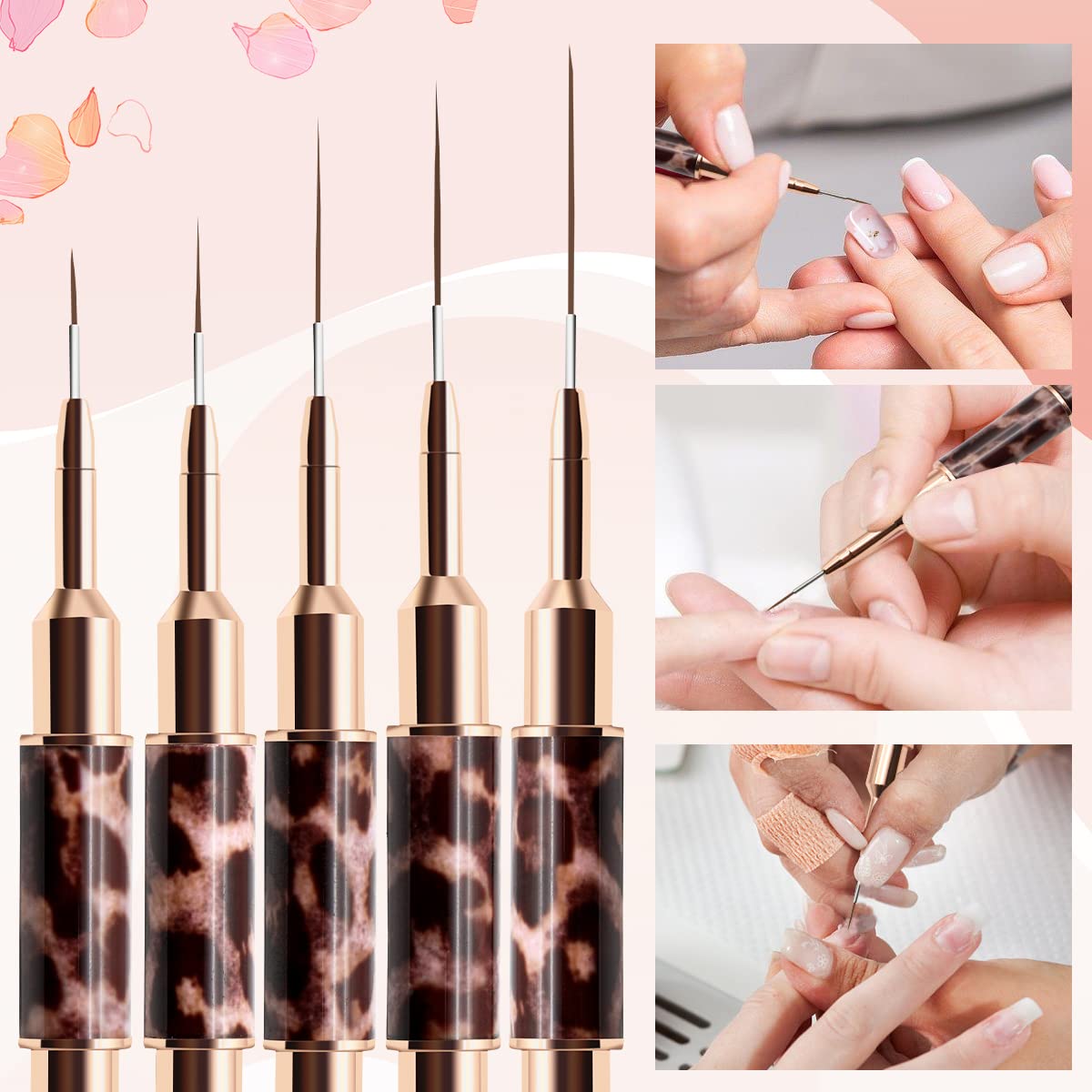 Liner Brush for Nails,5Pcs Dou - Nail Art Rame recension och pris