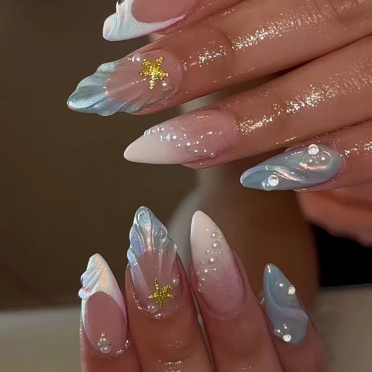 24pcs Short Oval 3D Gel Nail S - Nail Art French recension och pris