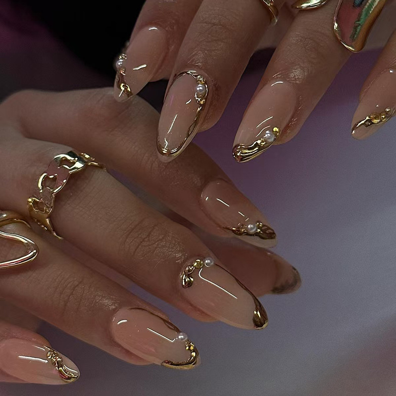 24PCS 3D Golden French Short A - Nail Art French recension och pris