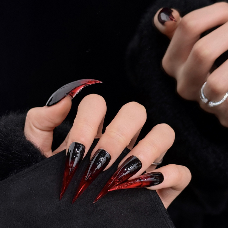 Extra Long Stiletto Press On N - Nail Art Vampire recension och pris