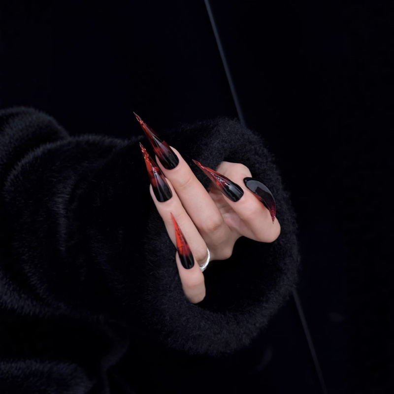 Extra Long Stiletto Press On N - Nail Art Vampire recension och pris