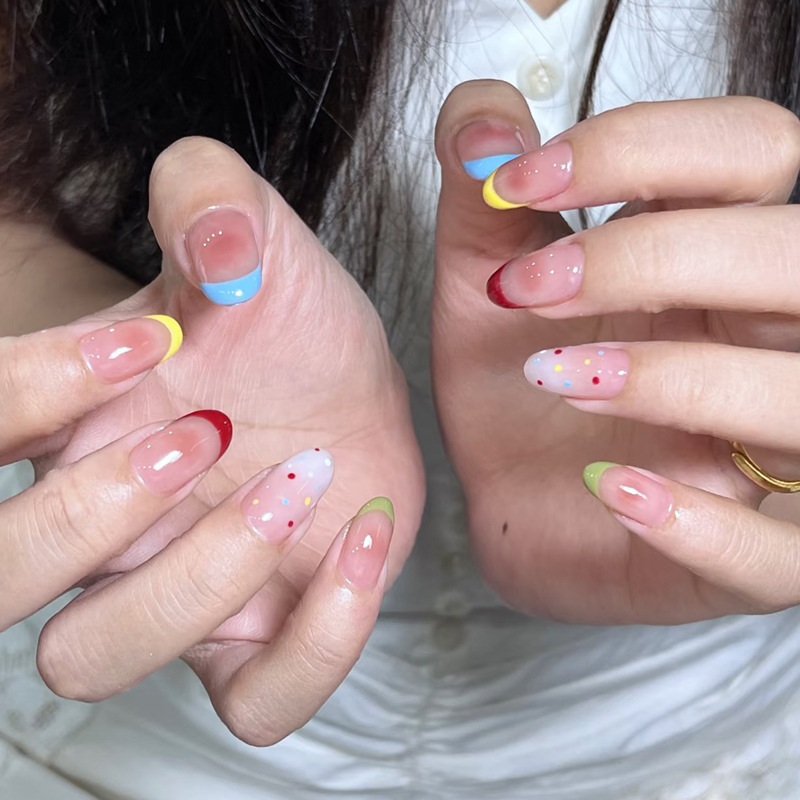 24Pcs Almond False Nails Sets  - Nail Art French recension och pris