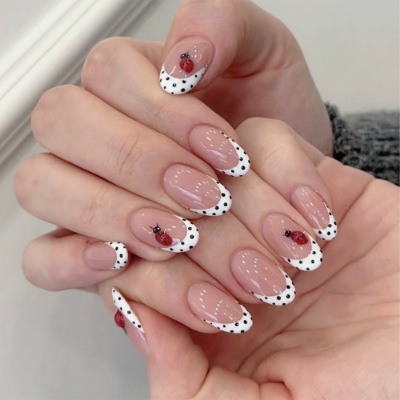 24Pcs Almond False Nails Sets  - Nail Art French recension och pris