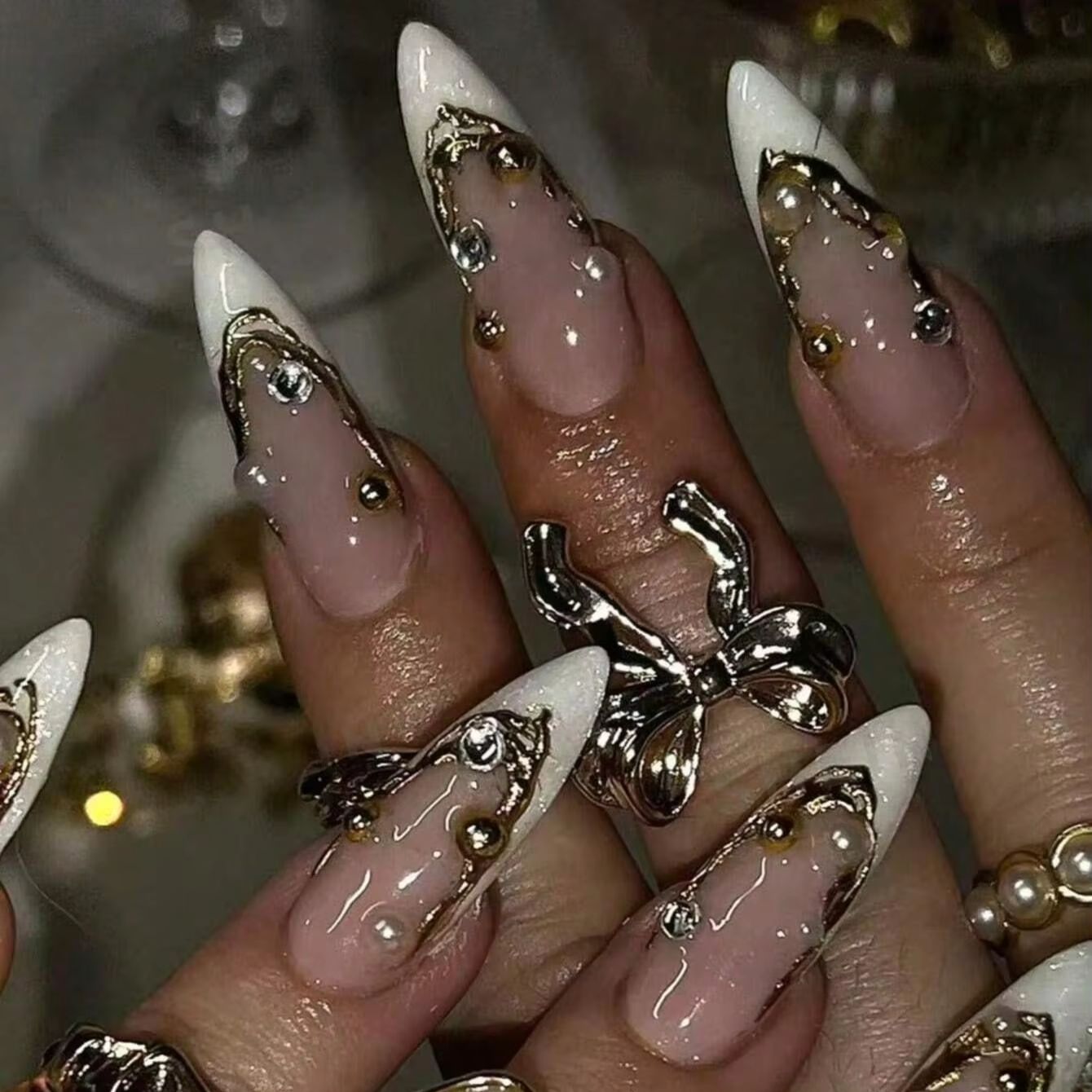 10 Pieces of Handmade Almond-S - Nail Art French recension och pris