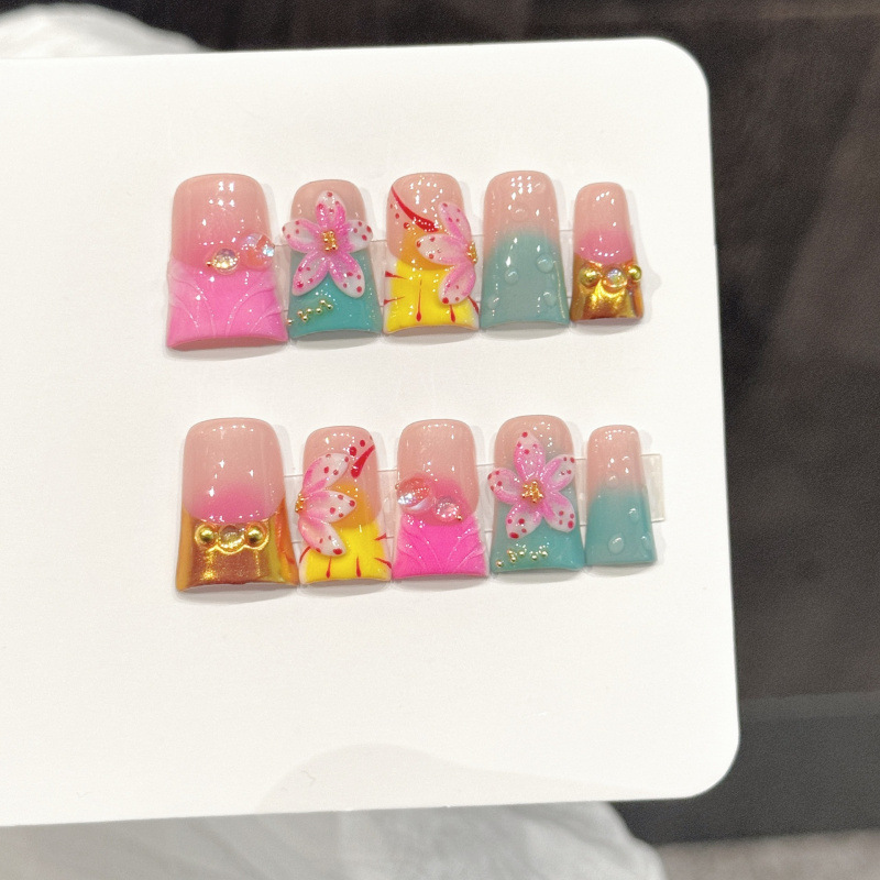 10pcs Ocean Style Fake Nails D - Nail Art French recension och pris