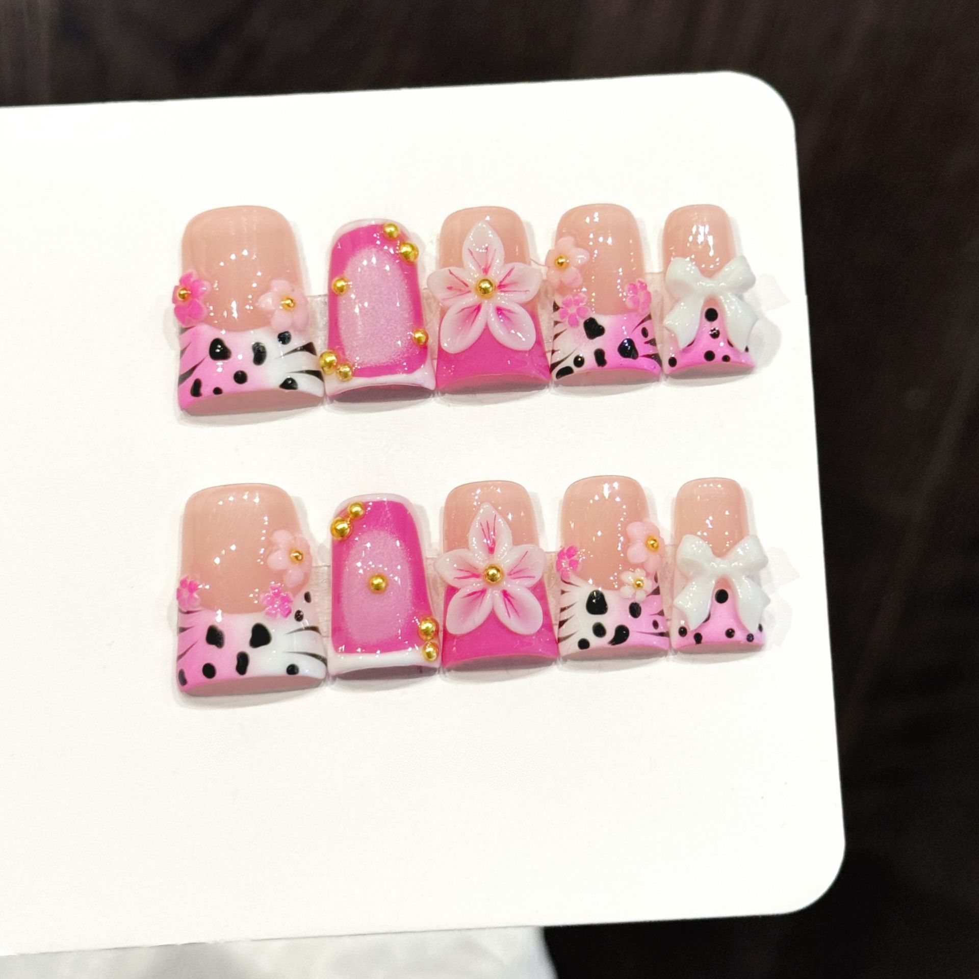 10pcs Ocean Style Fake Nails D - Nail Art French recension och pris