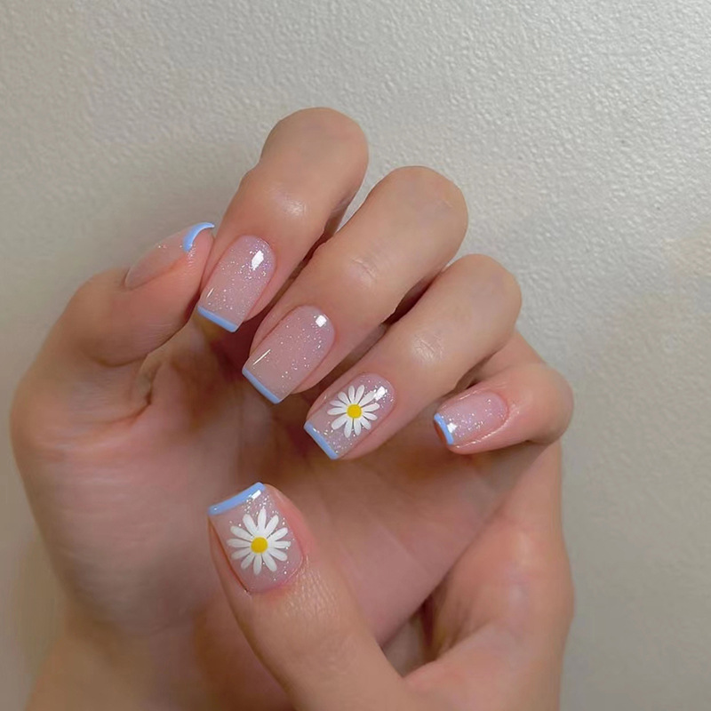 24ps/set Short Fake Nails for  - Nail Art French recension och pris