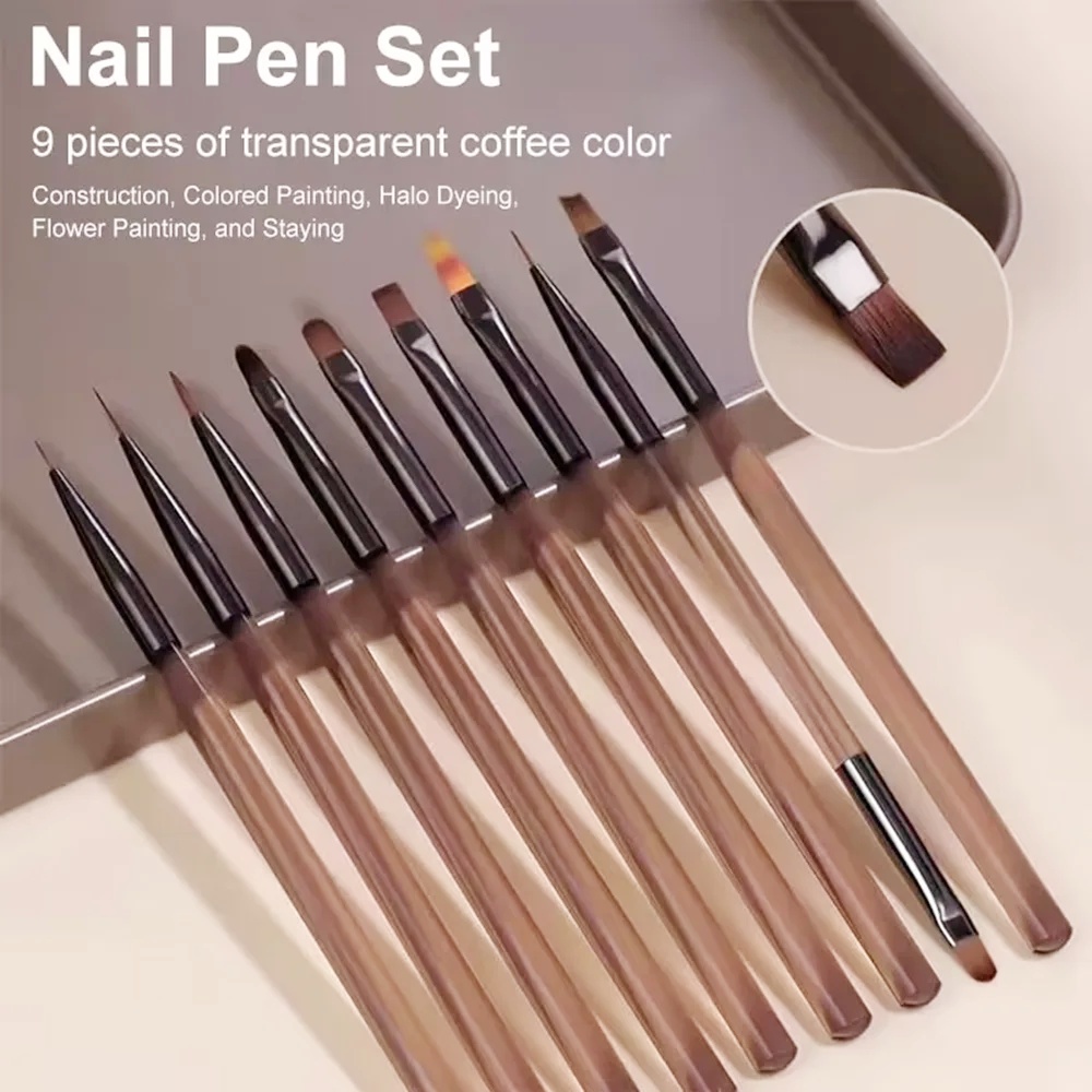 9PCS Nail Brush for Nail Art D - Nail Art Navy recension och pris