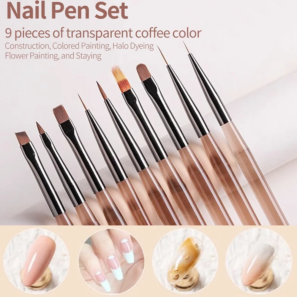 9PCS Nail Brush for Nail Art D - Nail Art Navy recension och pris