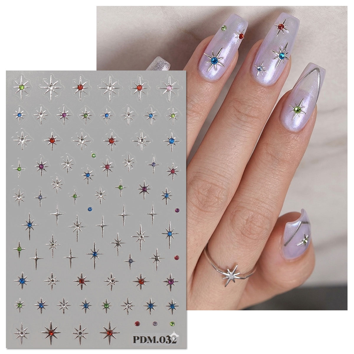Gold Silver Starburst Nail Art - Nail Art Ramadan recension och pris